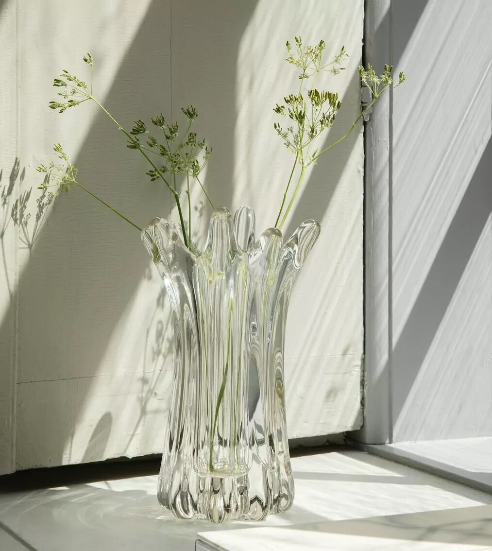 vase cristal deco elegante transparente vintage retro