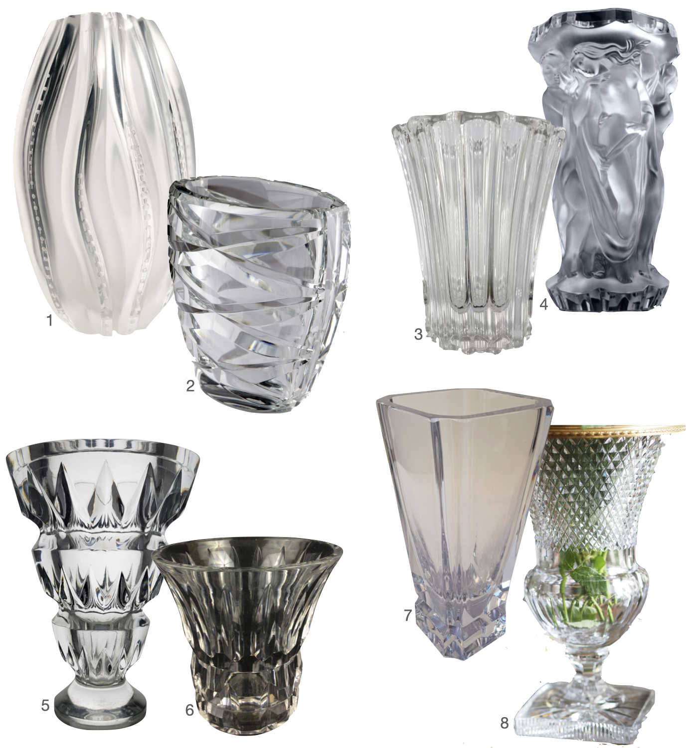 vase en cristal transparent