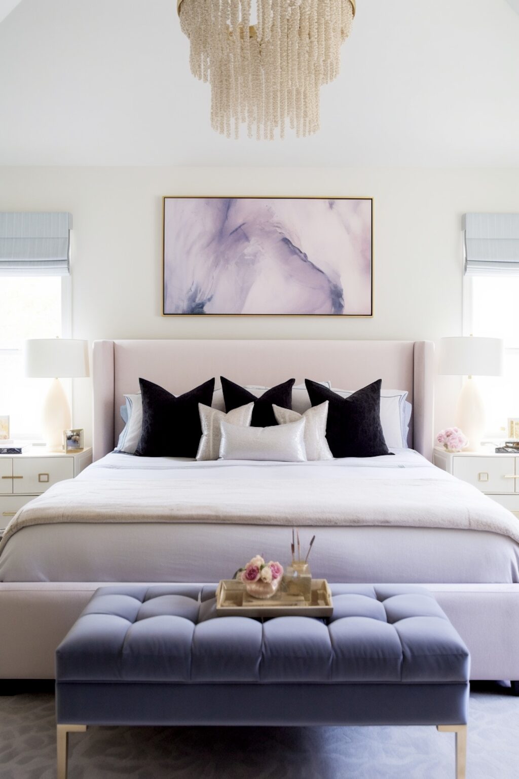 chambre déco couleur pastel pourpre style américain