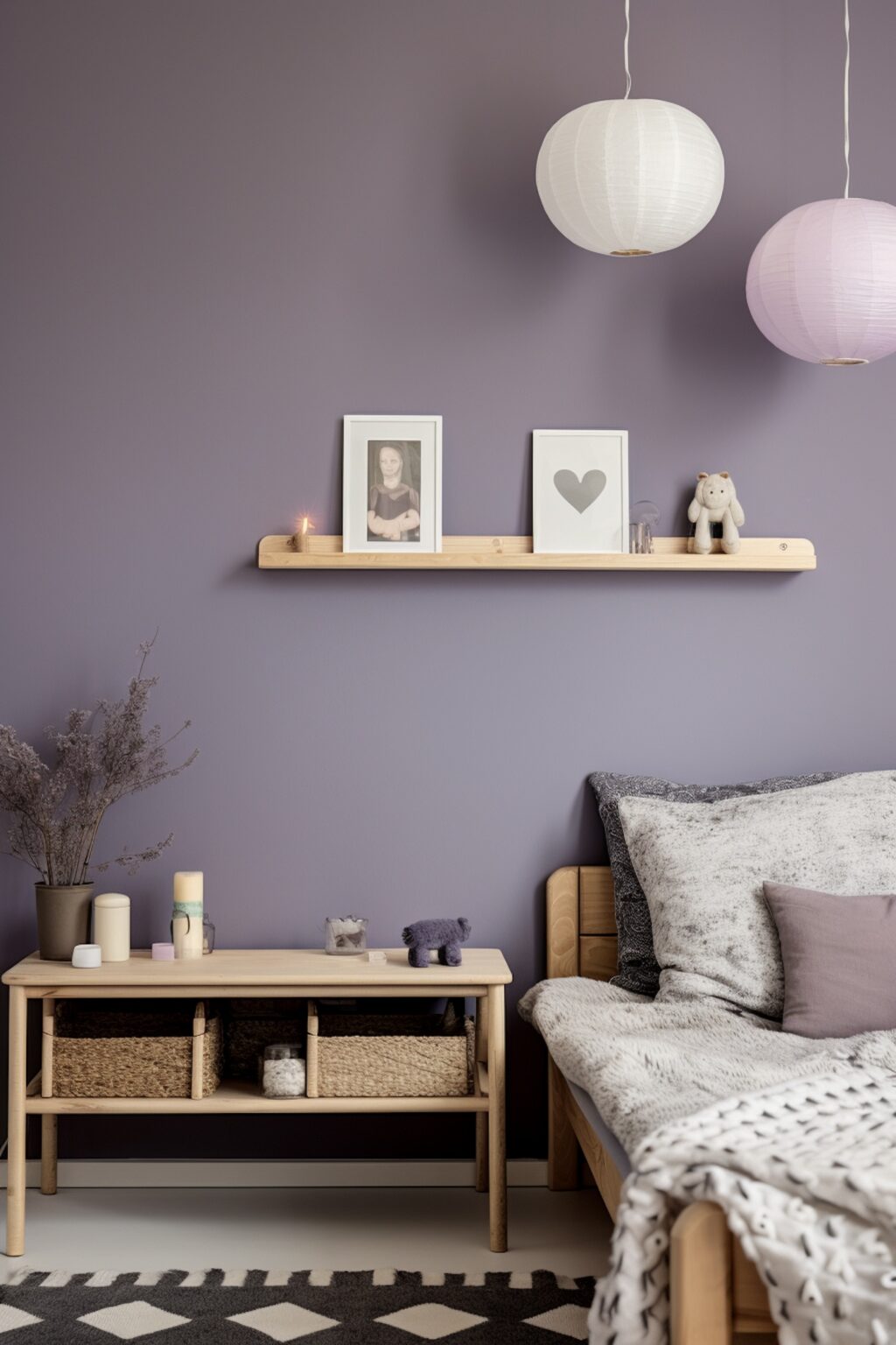 chambre petite fille nuance rose lilas