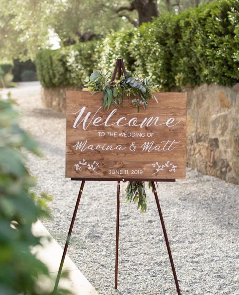 panneau pancarte bois treteau deco mariage champetre nature