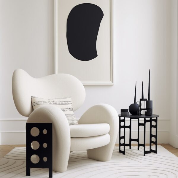 fauteuil relax tripode design arrondi inspiration sixties salon