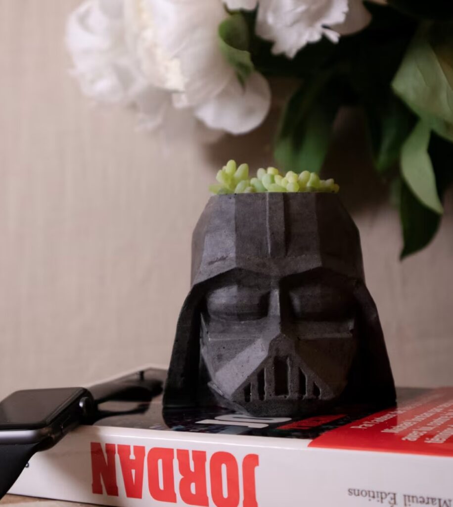 déco Bougie Beton dark vador noir