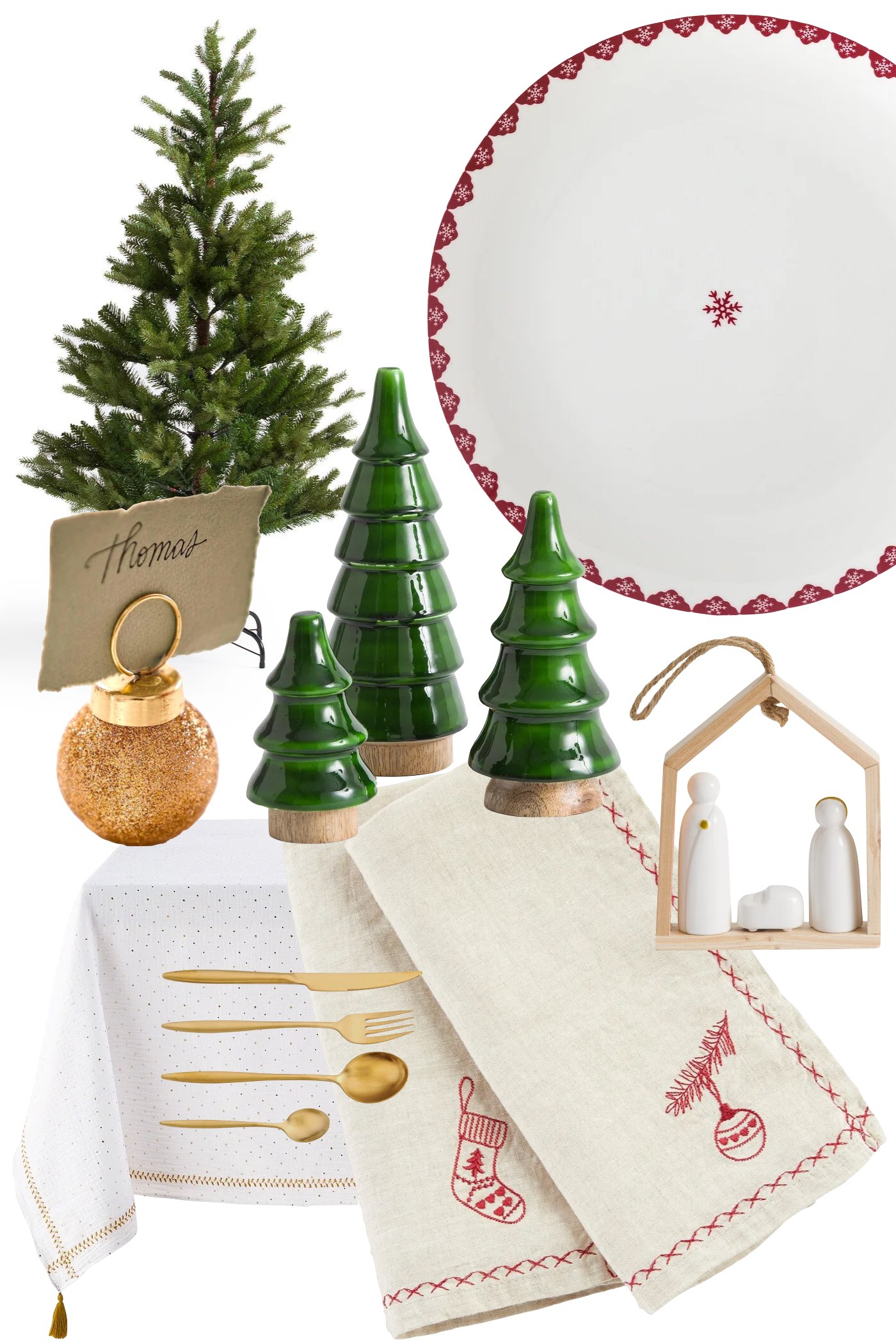 décoration traditionnelle table Noël 2023