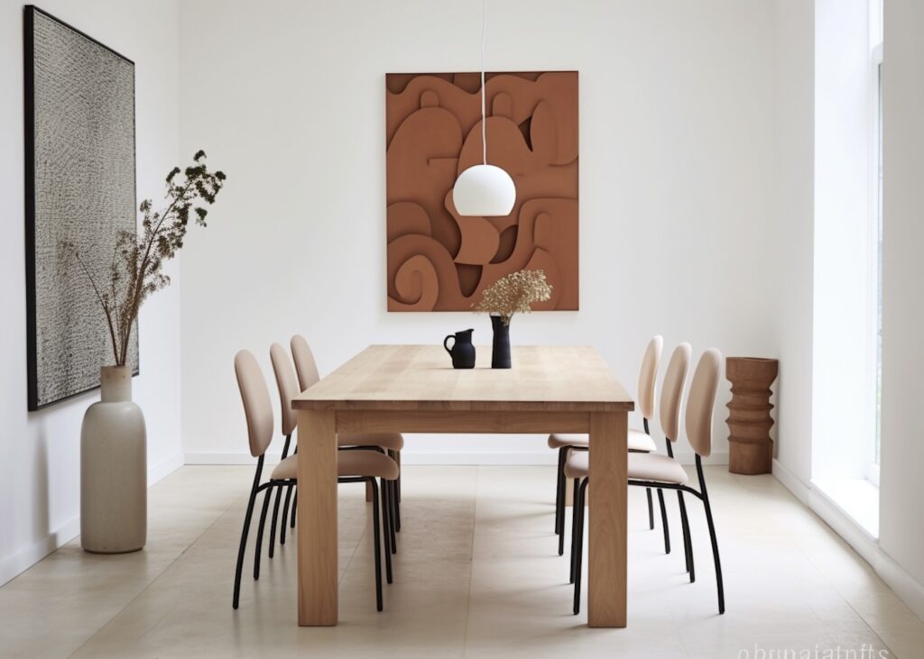 dimension table 4 6 8 personnes décoration bois couleurs terreuses