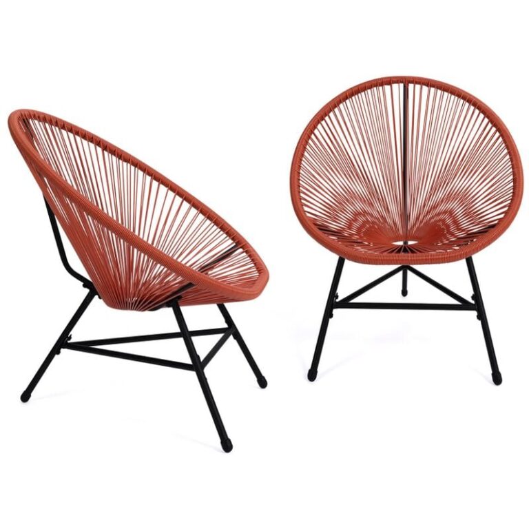 fauteuil jardin 3 pieds scoubidou noir terracotta