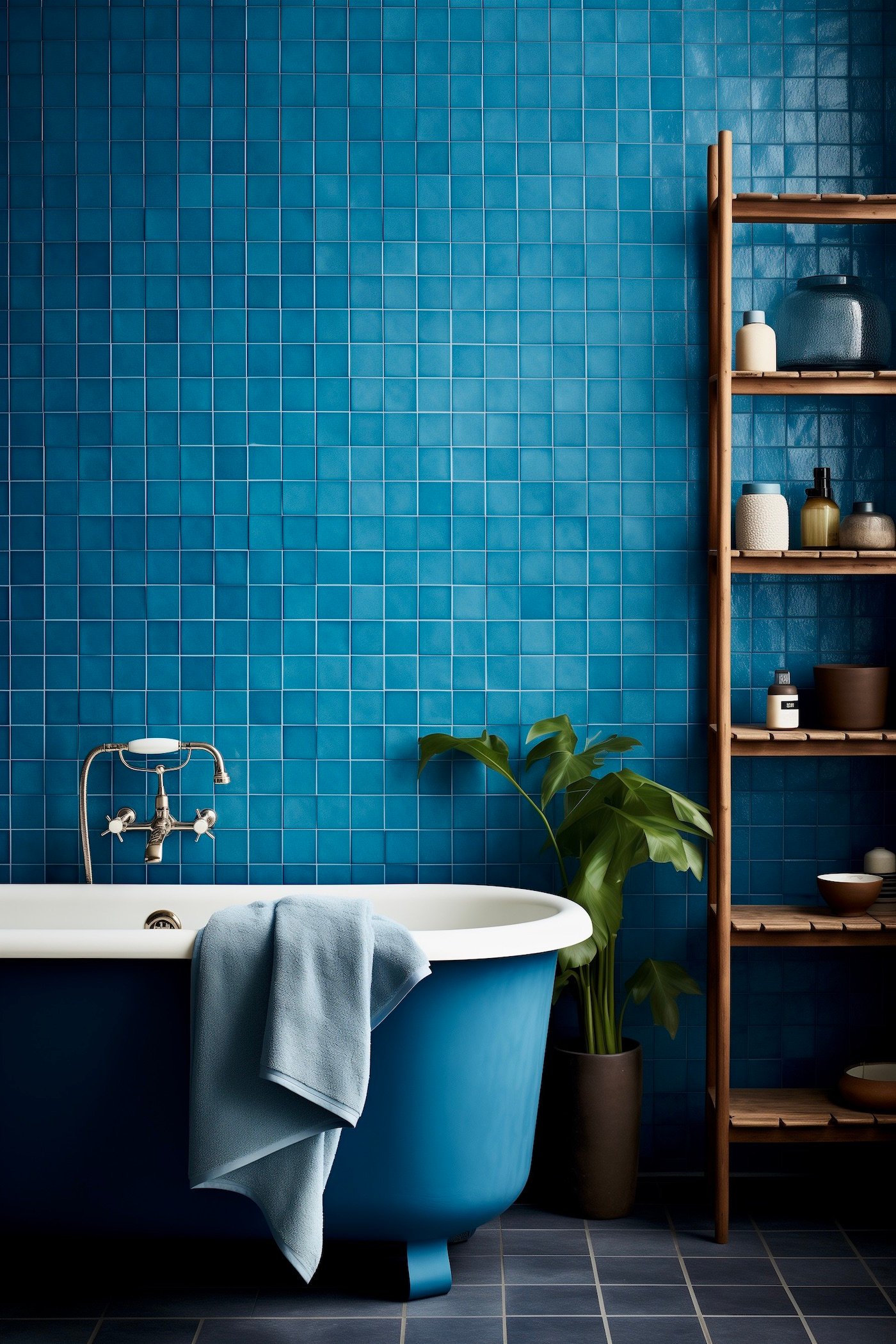 salle de bain bleu turquoise zellige Klein