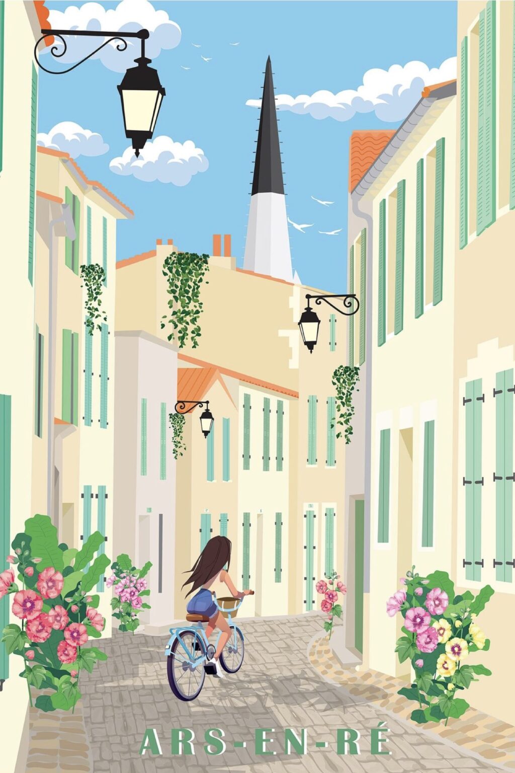 affiche rétro décor ile de ré ars de ré