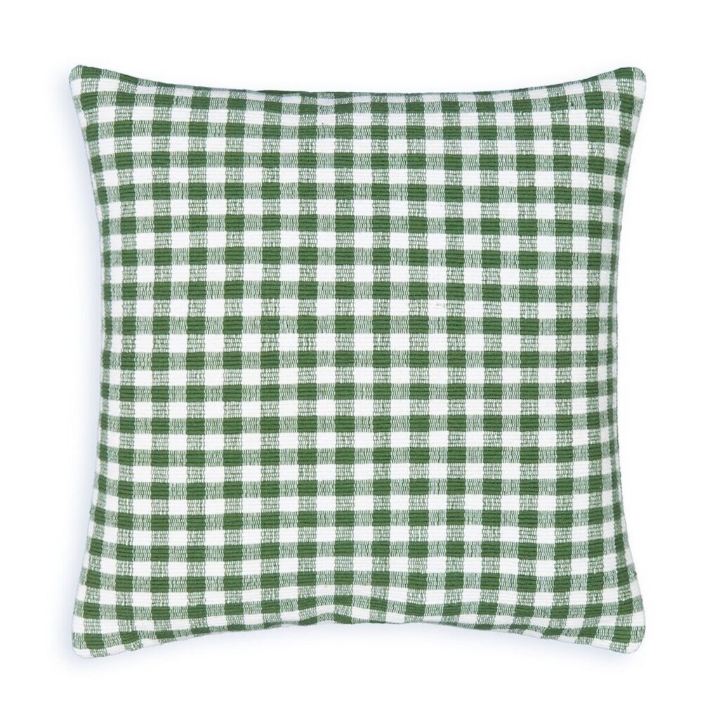linge de lit vichy coussin taie vert