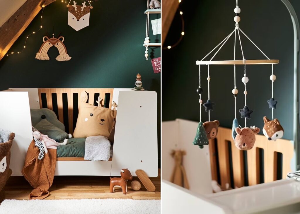 modèle liste de naissance garçon déco bois vert sapin nature