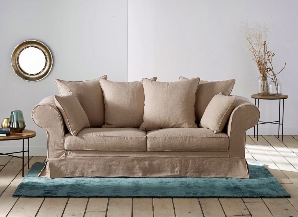 revêtement idéal pour votre canapé coton anti taches beige