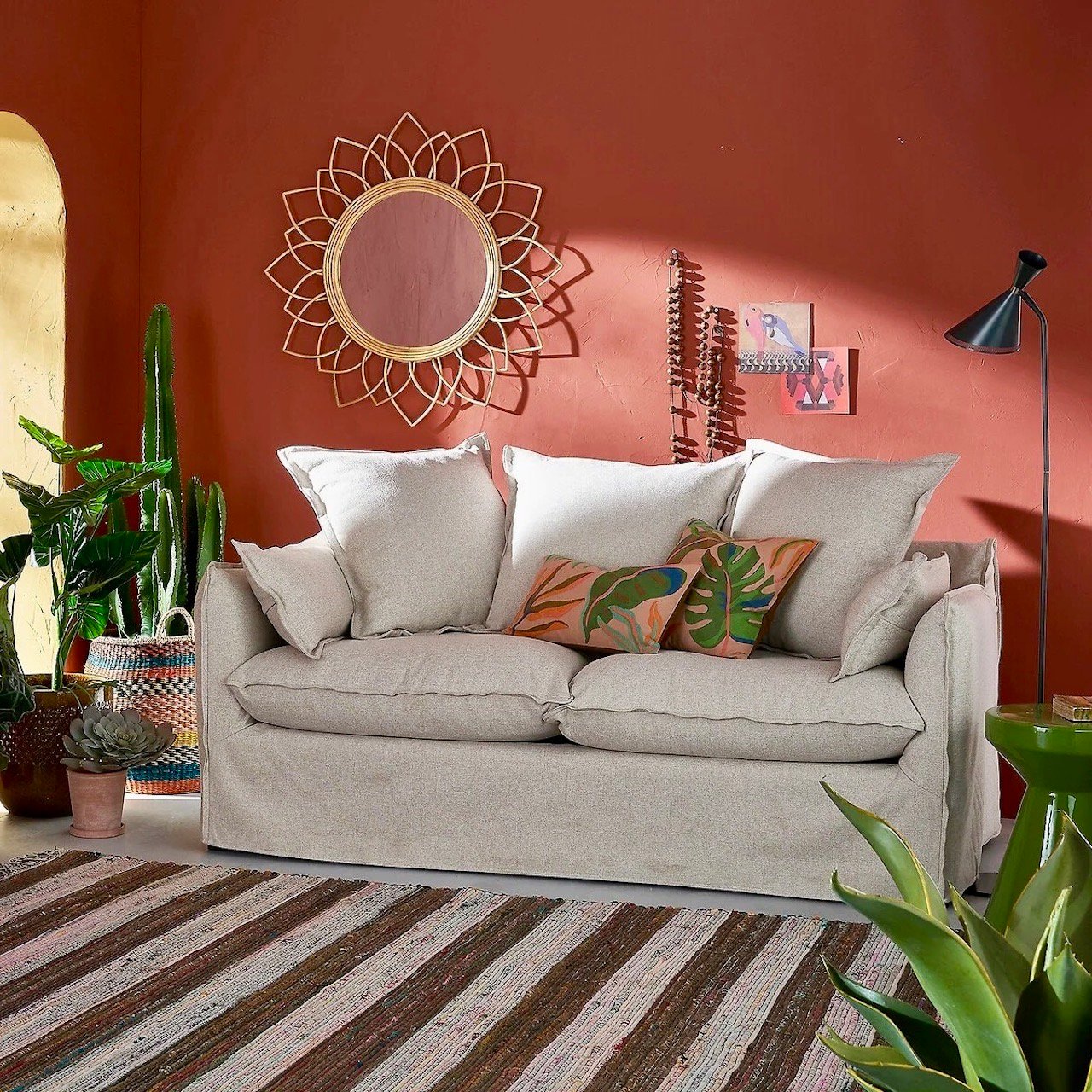 salon inspiration mexicaine décoration couleurs chaudes