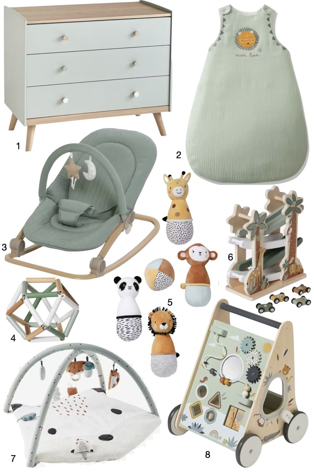 déco chambre bébé verte non genrée nature