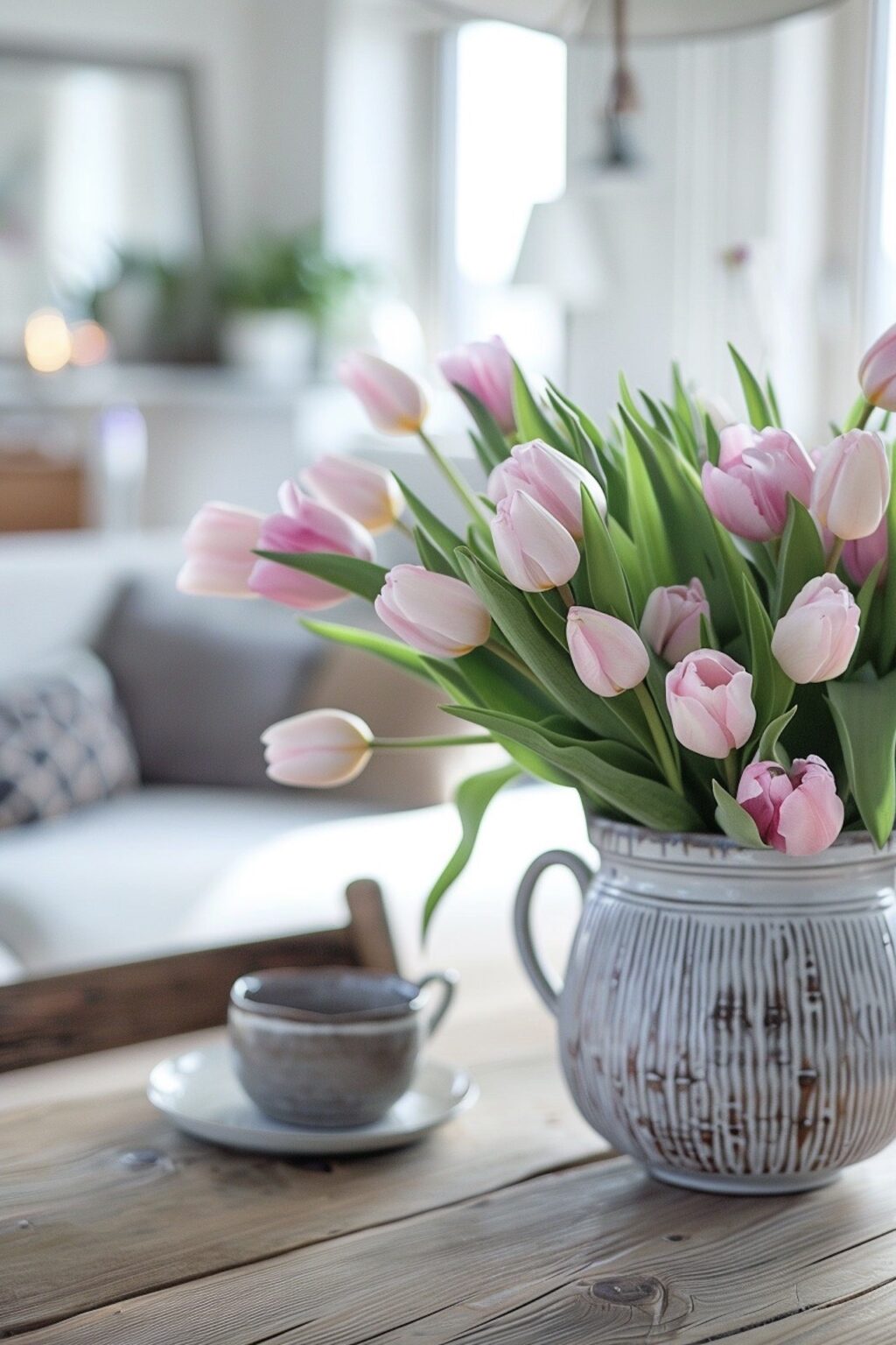 décoration bord de mer vase céramique blanchi