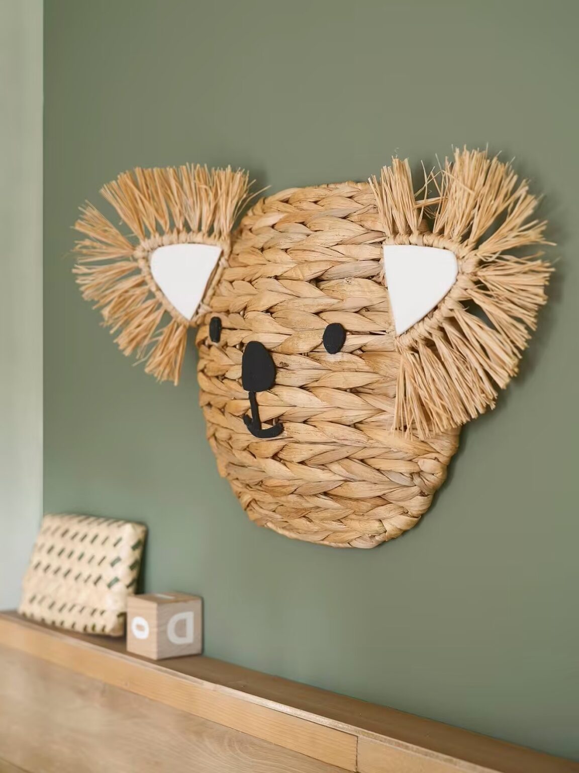 décoration murale enfant koala osier tressé