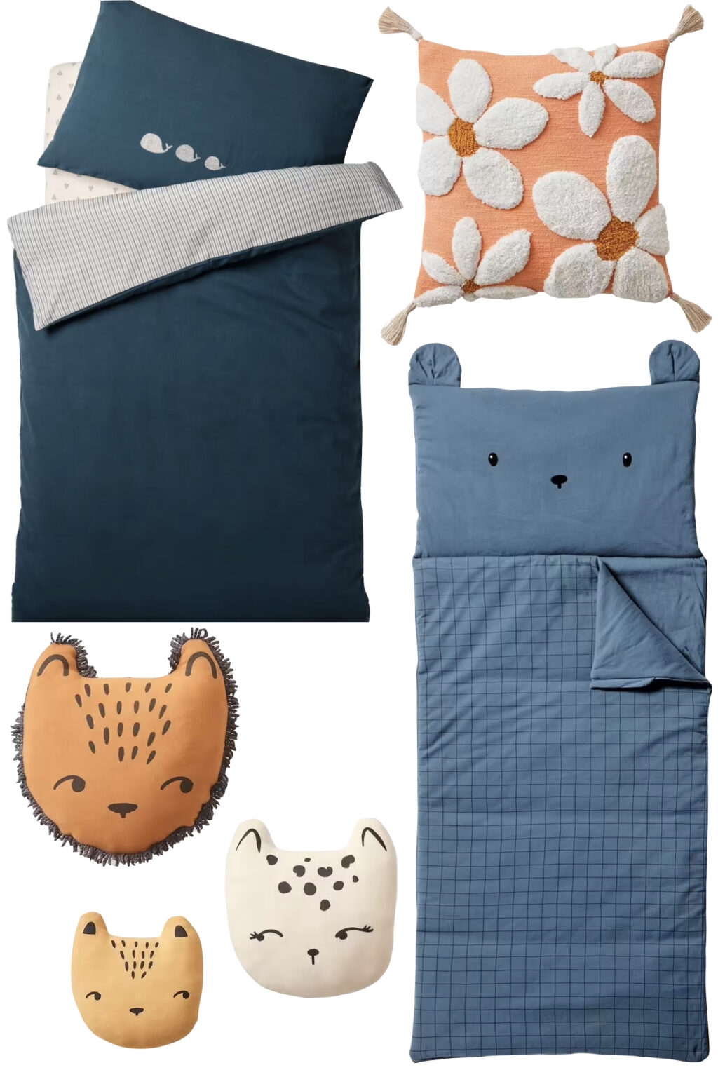 décoration orange bleue marine enfant