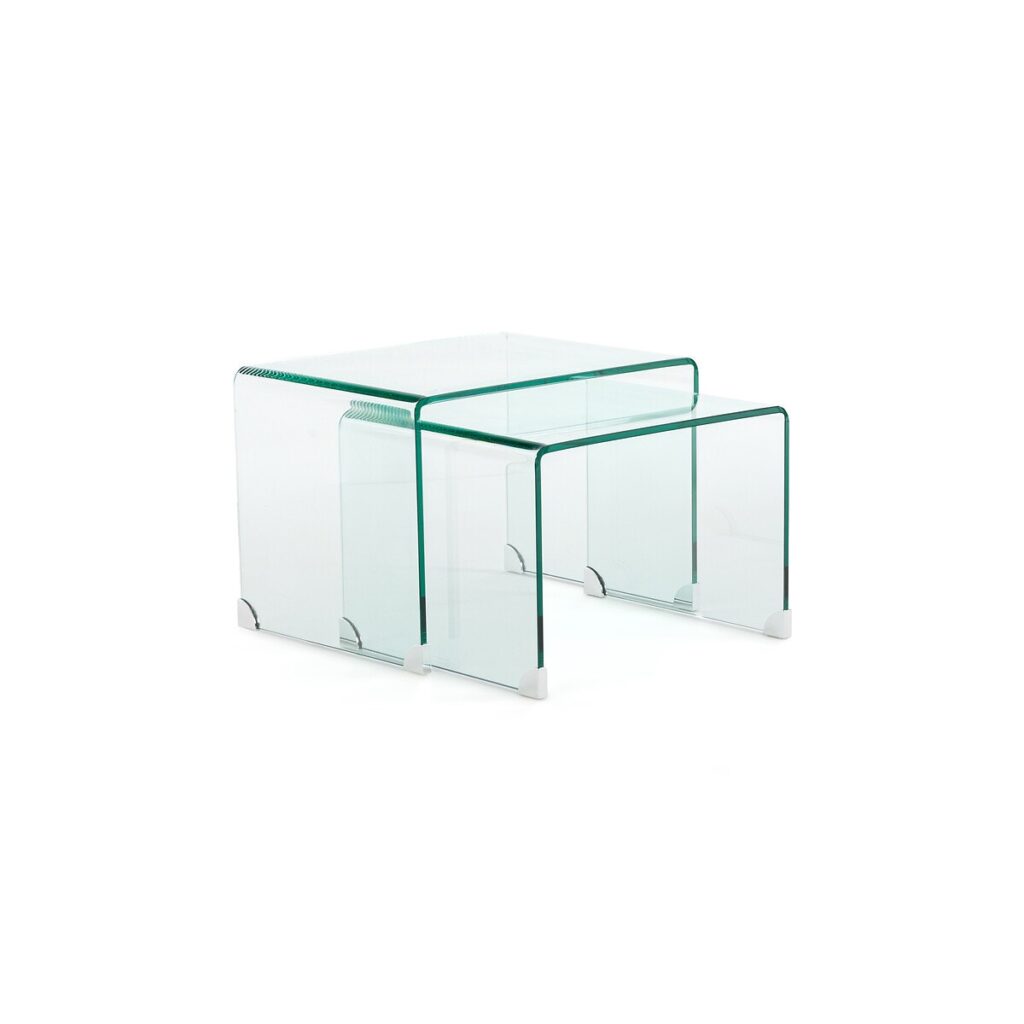 table basse gigogne empilable verre plié