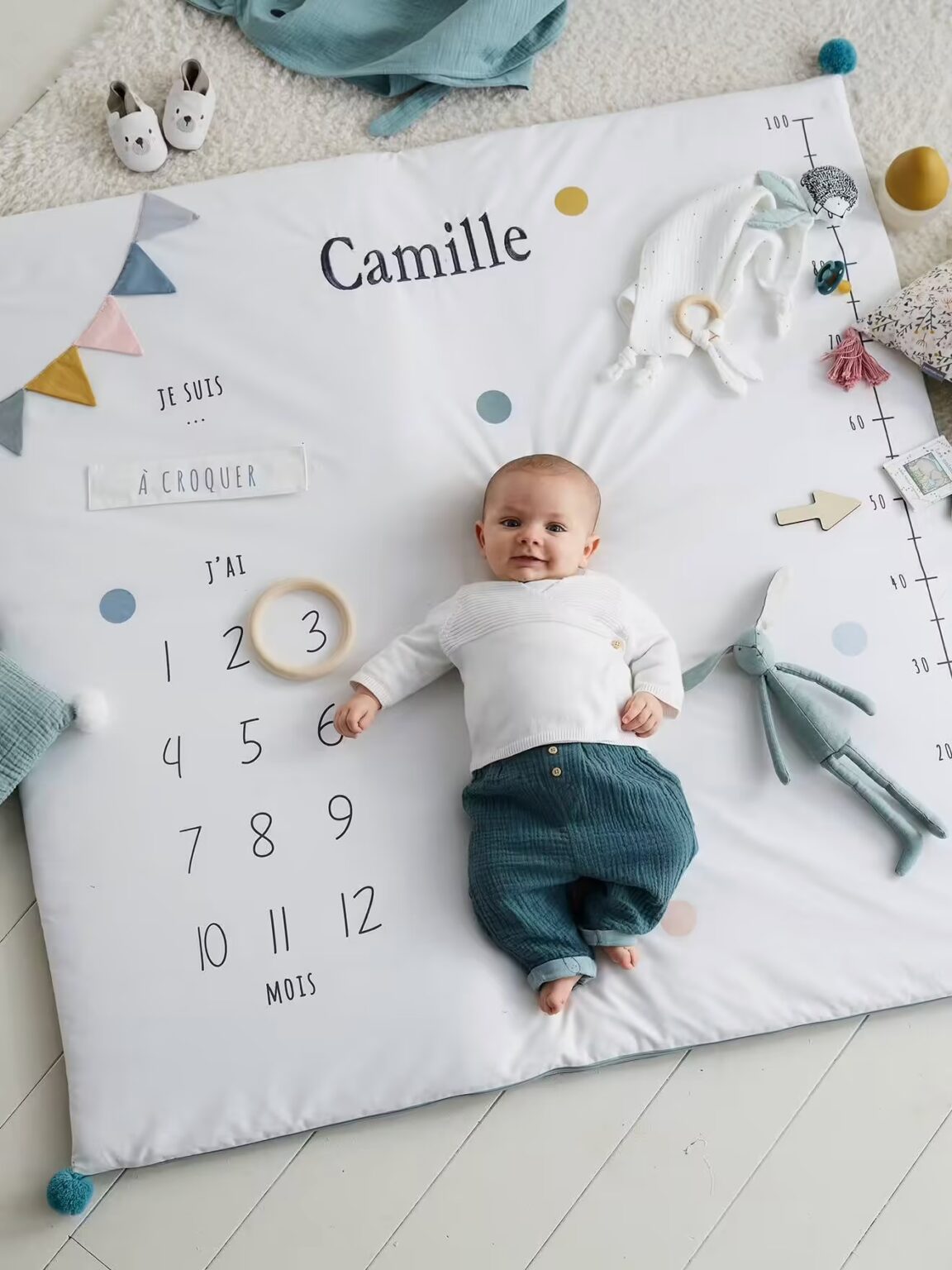 tapis éveil personnalisé prénom brodé