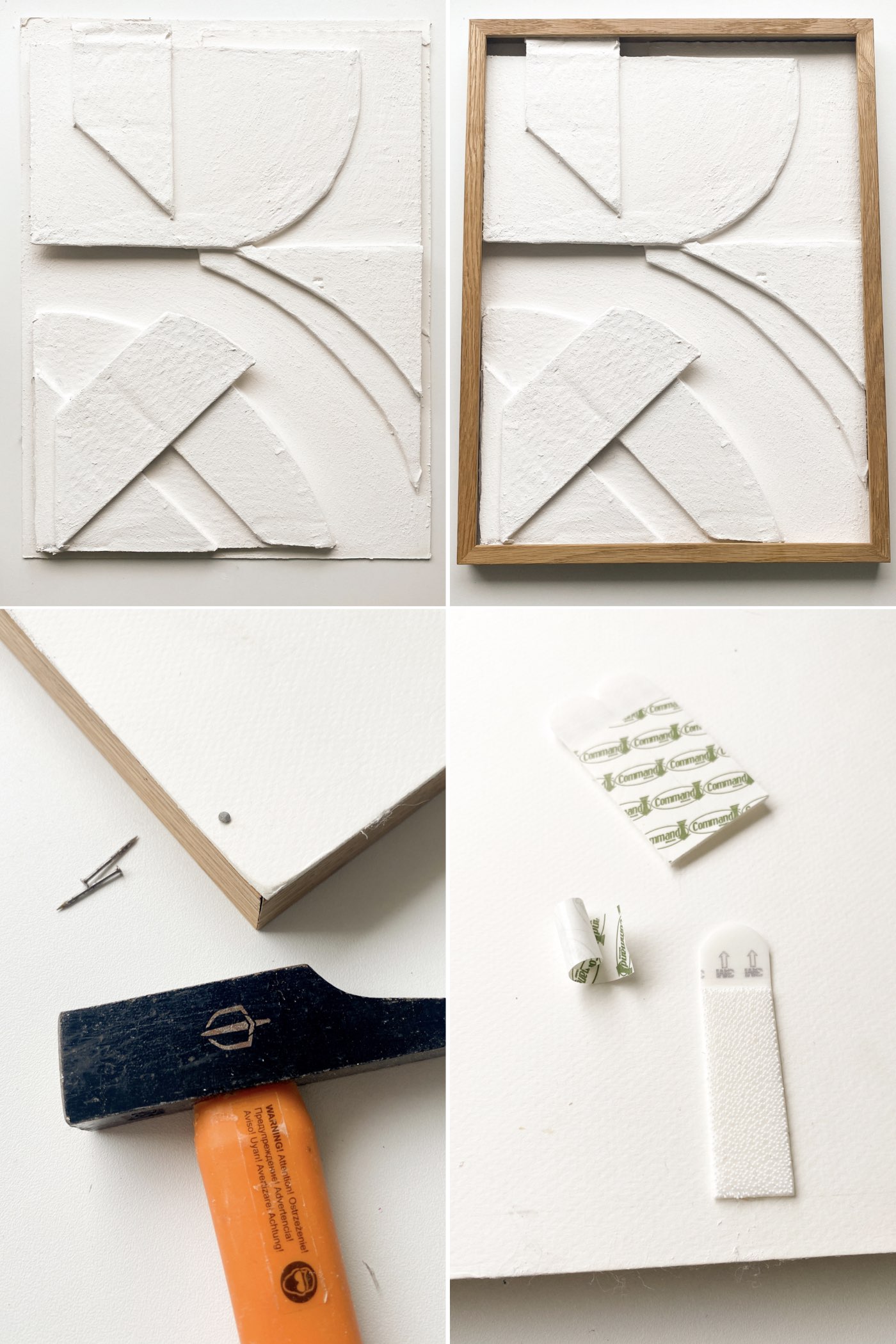 diy tableau graphique géométrique relief