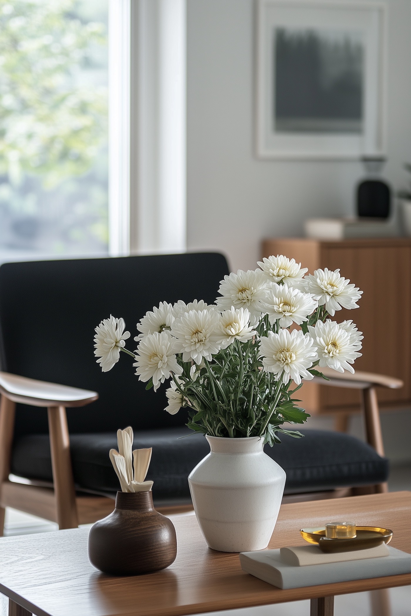 Dahlia blanc bouquet champêtre automne - blog conseil déco