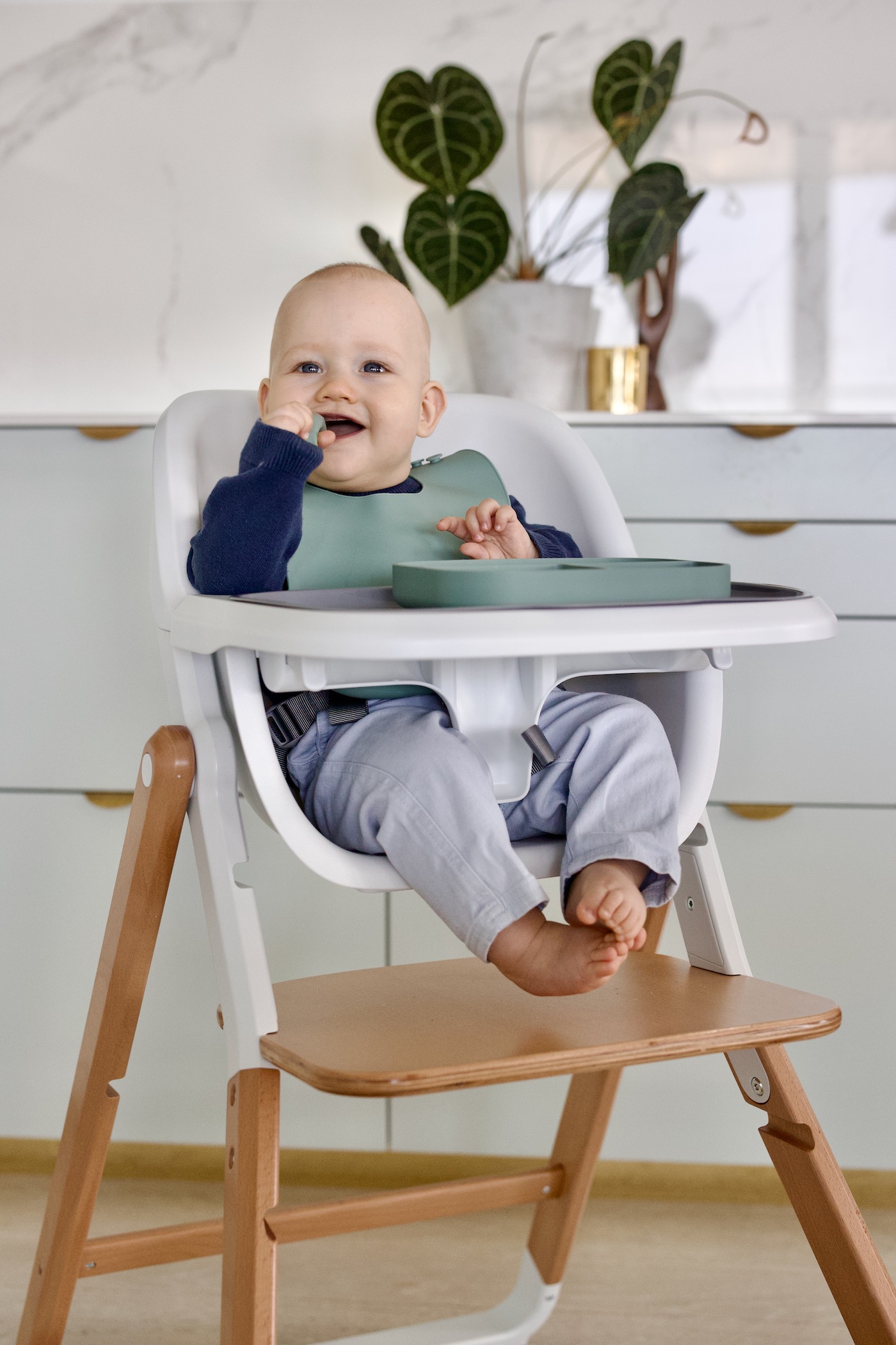 chaise haute évolutif Evolve Ergobaby bois blanche