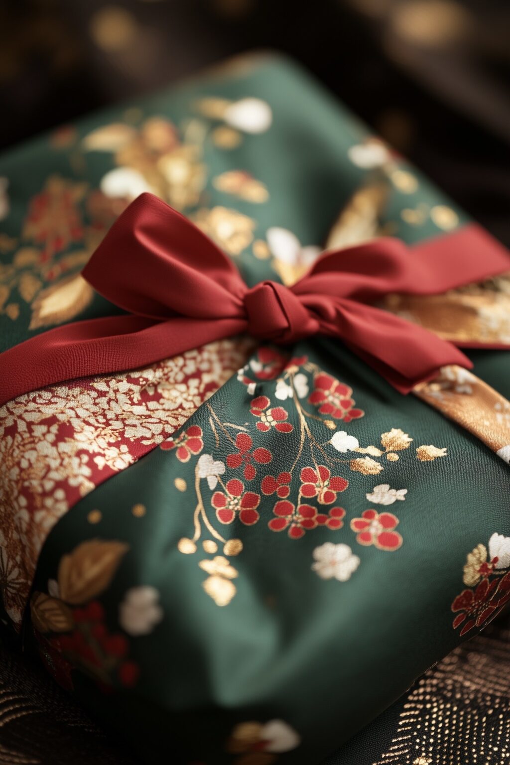 Furoshiki emballage cadeau Noël inspiration japonais
