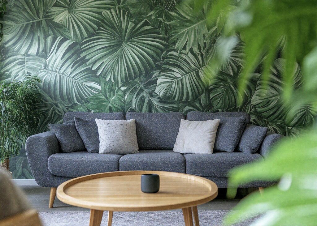 jouer motifs maison salon papier peint - blog déco