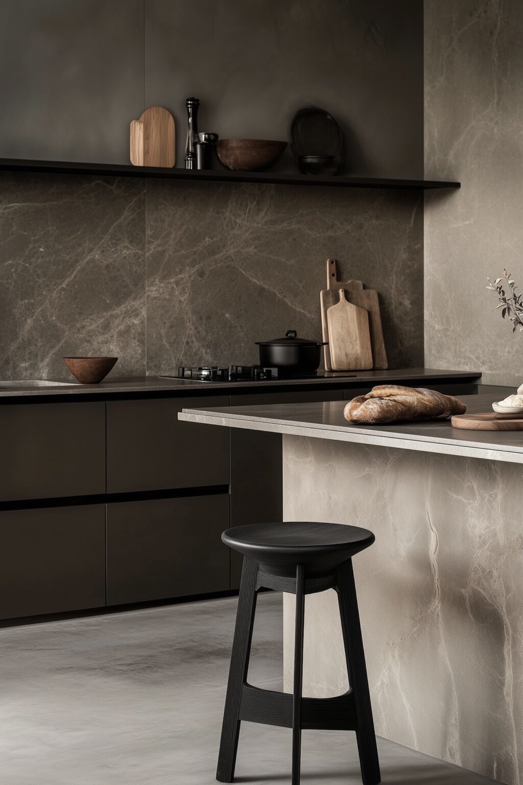 cuisine grise marbre design - blog déco Clem ATC