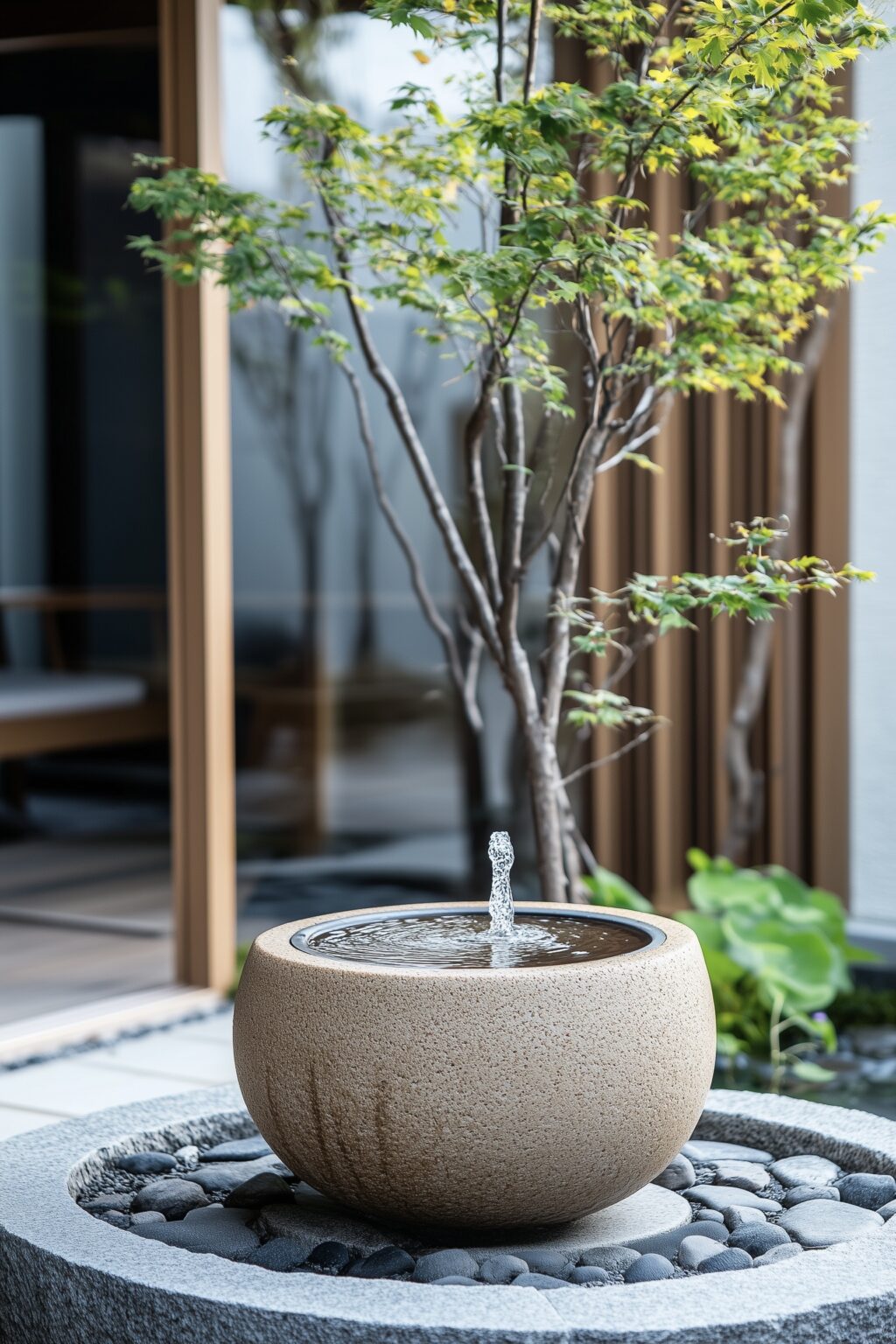 fontaine japonaise inspiration décoration jardin détente