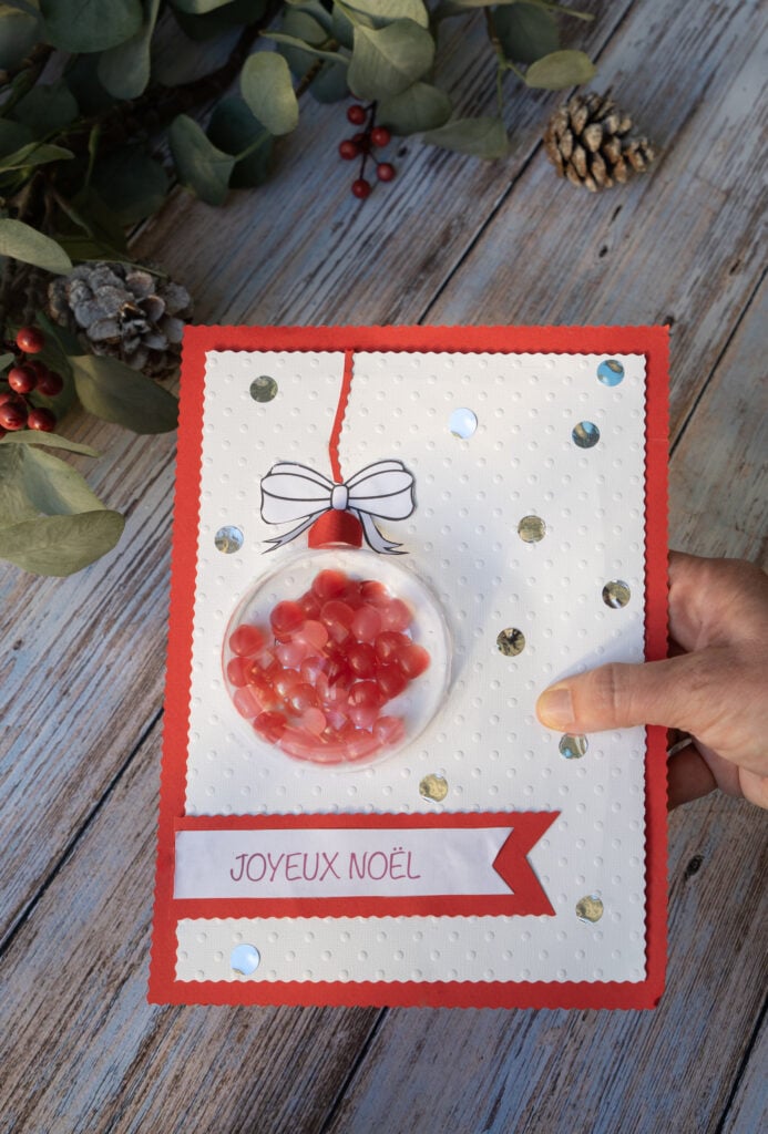 DIY carte voeux bonbons joyeux Noël