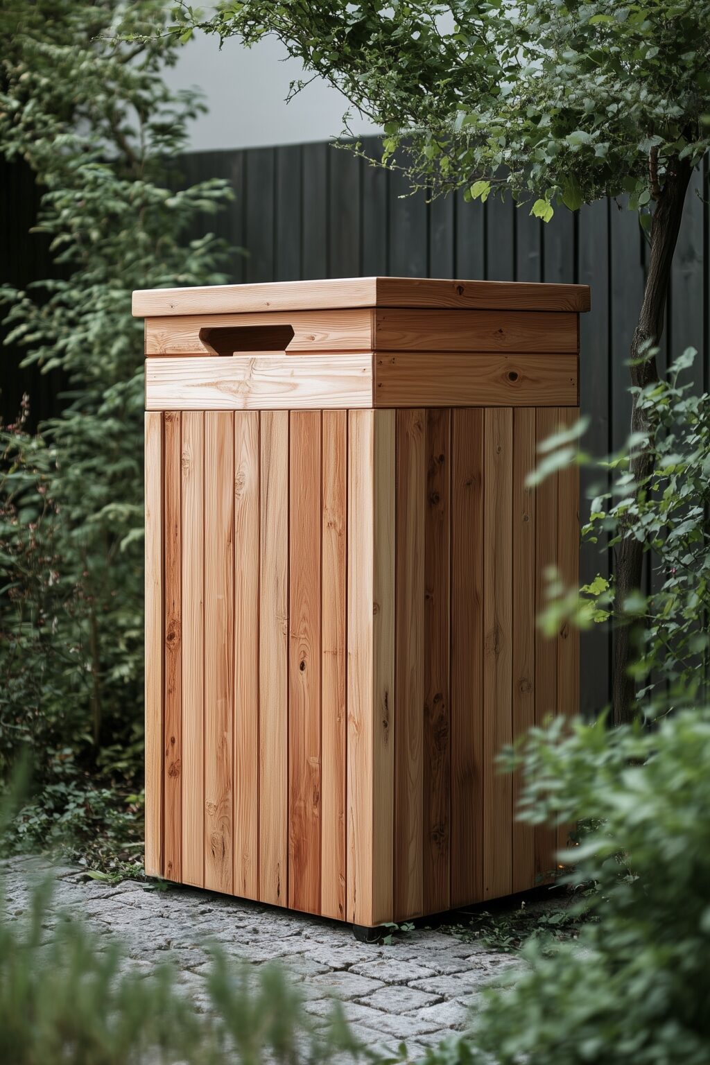 aménagement cour fabriquer cache-poubelle extérieur