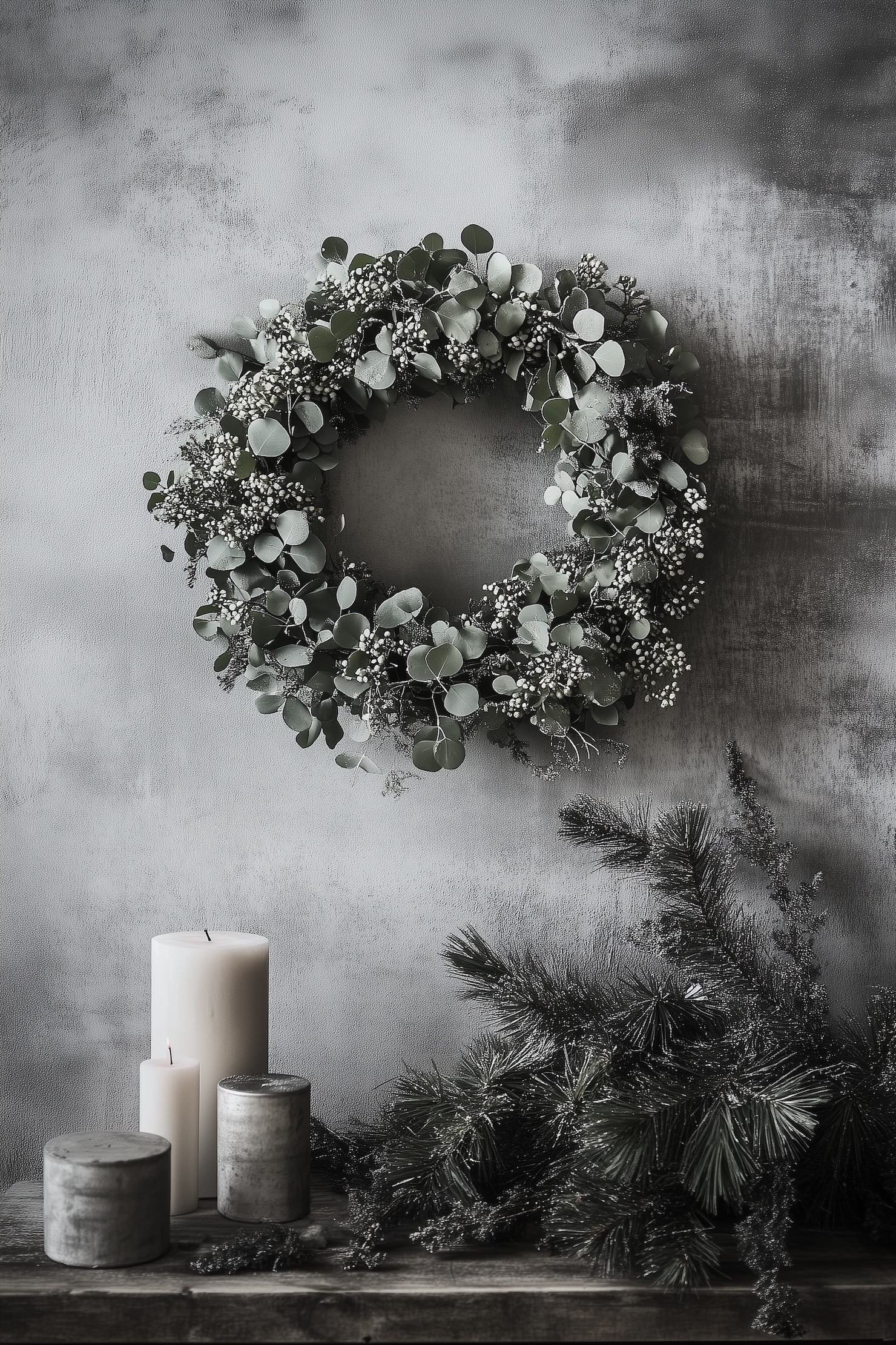 couronne de Noël esprit bohème naturel bouquet ruban bois guirlande - blog déco