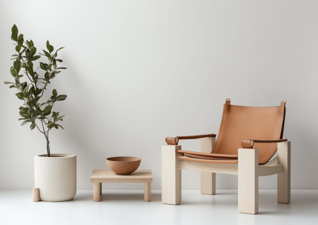 mobilier salon cuir bois - blog déco