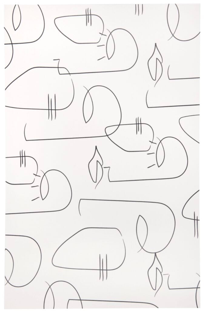 tapis chic noir blanc visage one line cocteau