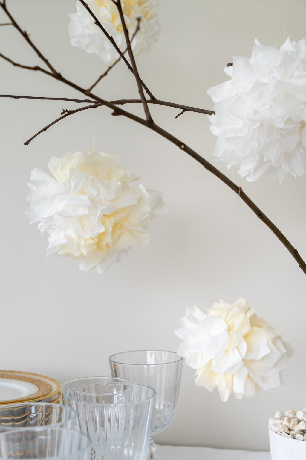 DIY arbre boule de neige artificiel