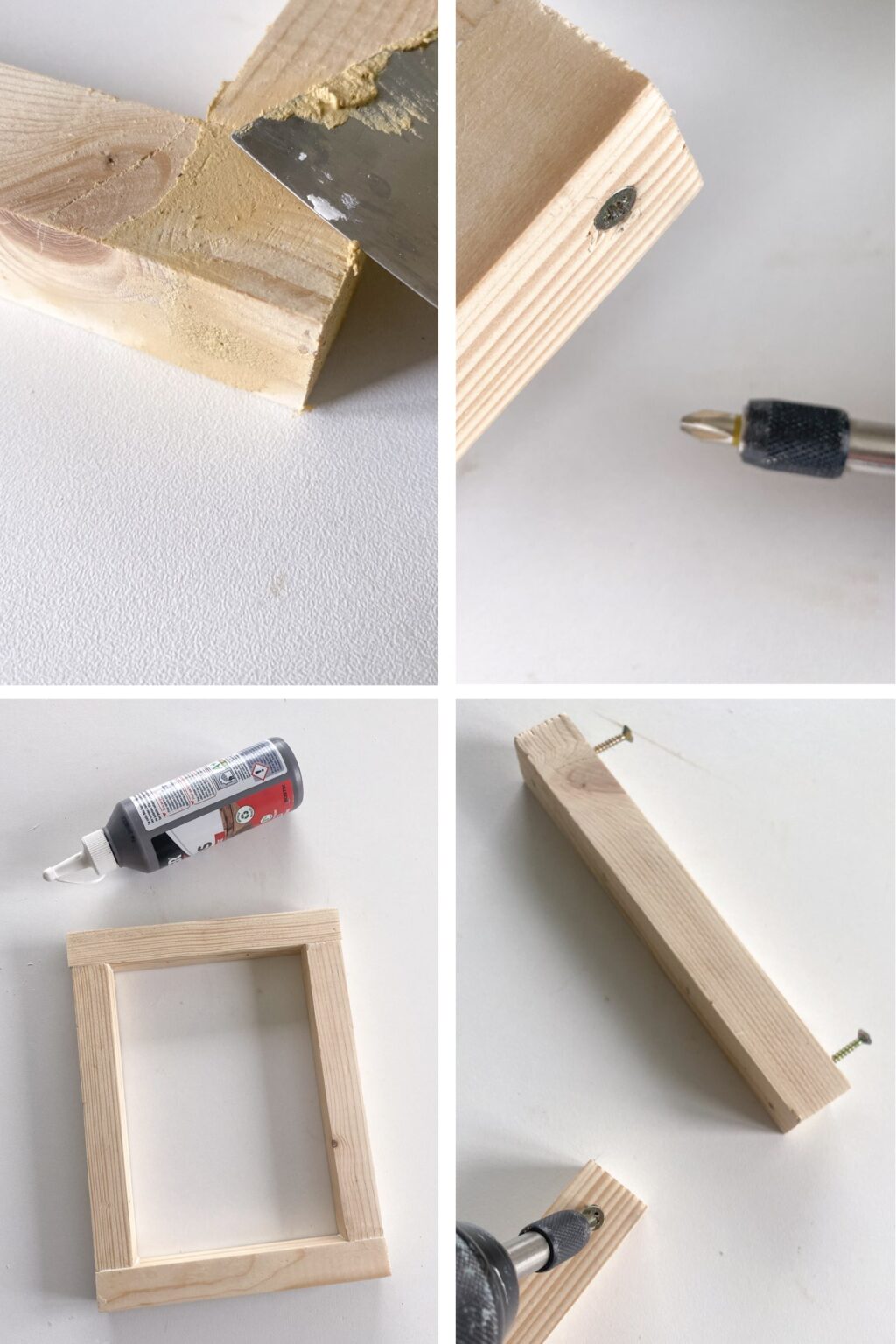 DIY cadre bois tasseaux pin