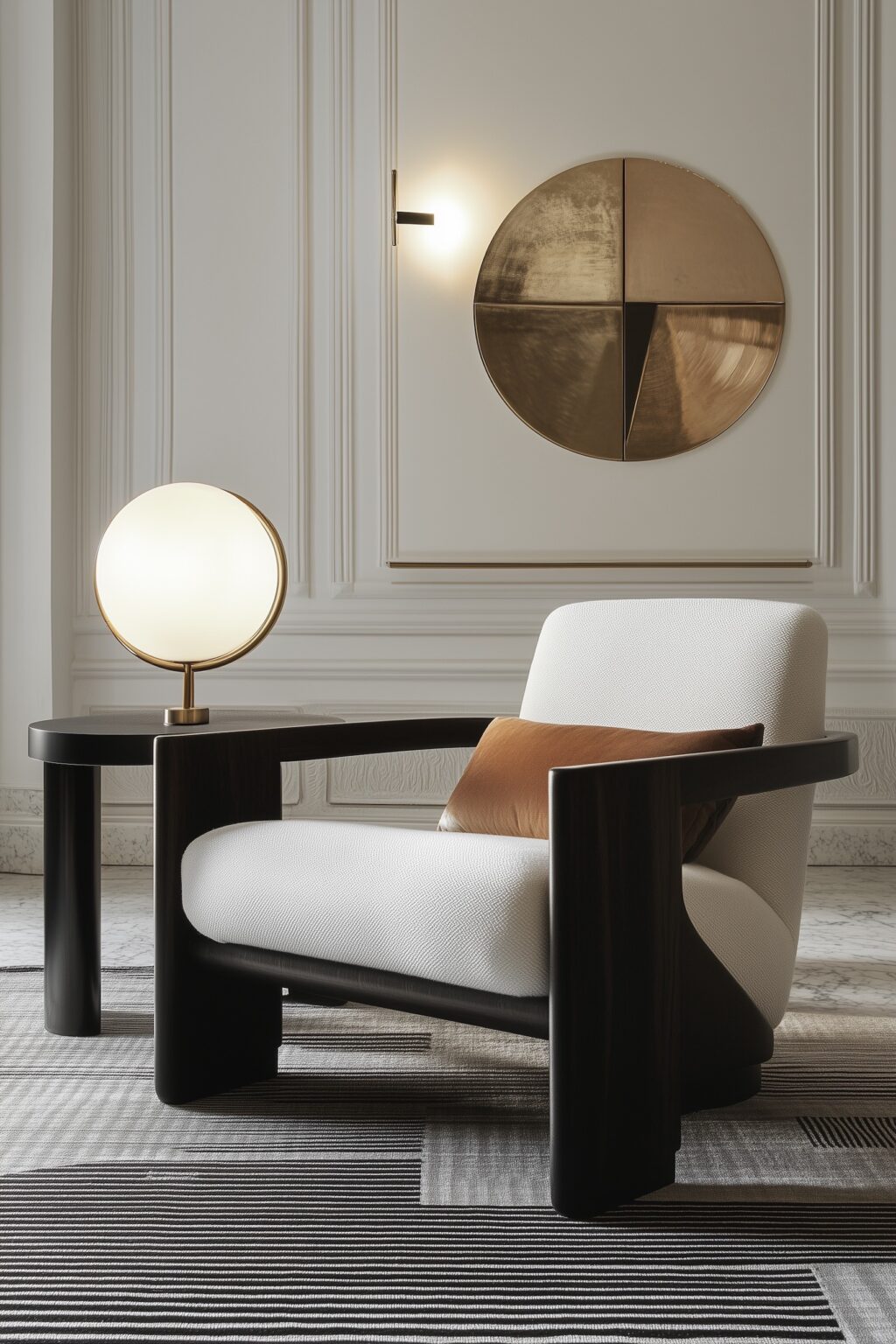 appartement parisien moderne cosy suspension art déco laiton