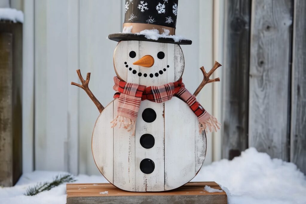 bonhomme de neige en bois diy - blog déco