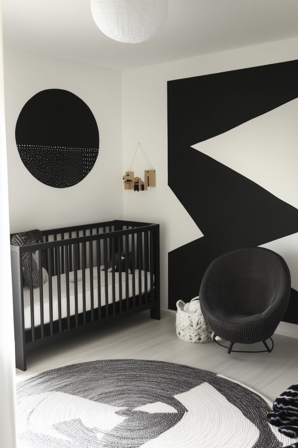 chambre bébé monochrome thème graphique