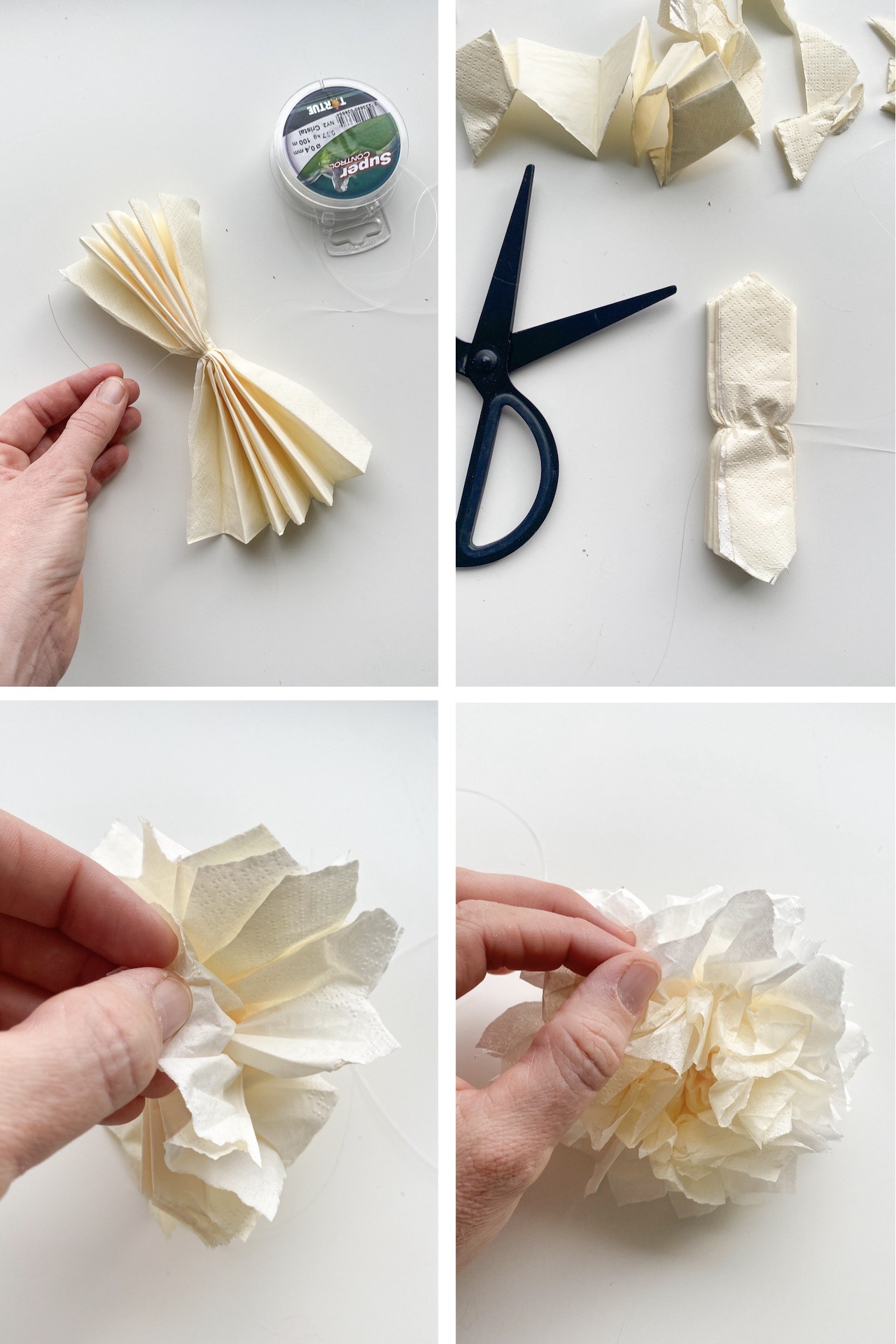 faire des pompons serviette papier facile