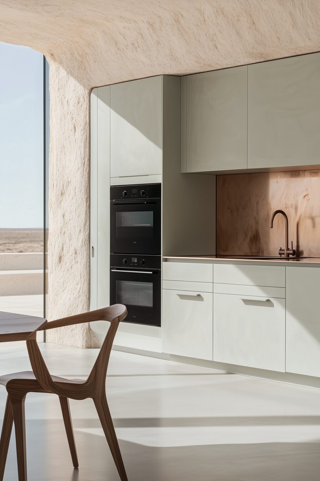 sol unifié salle à manger cuisine illusion grandeur