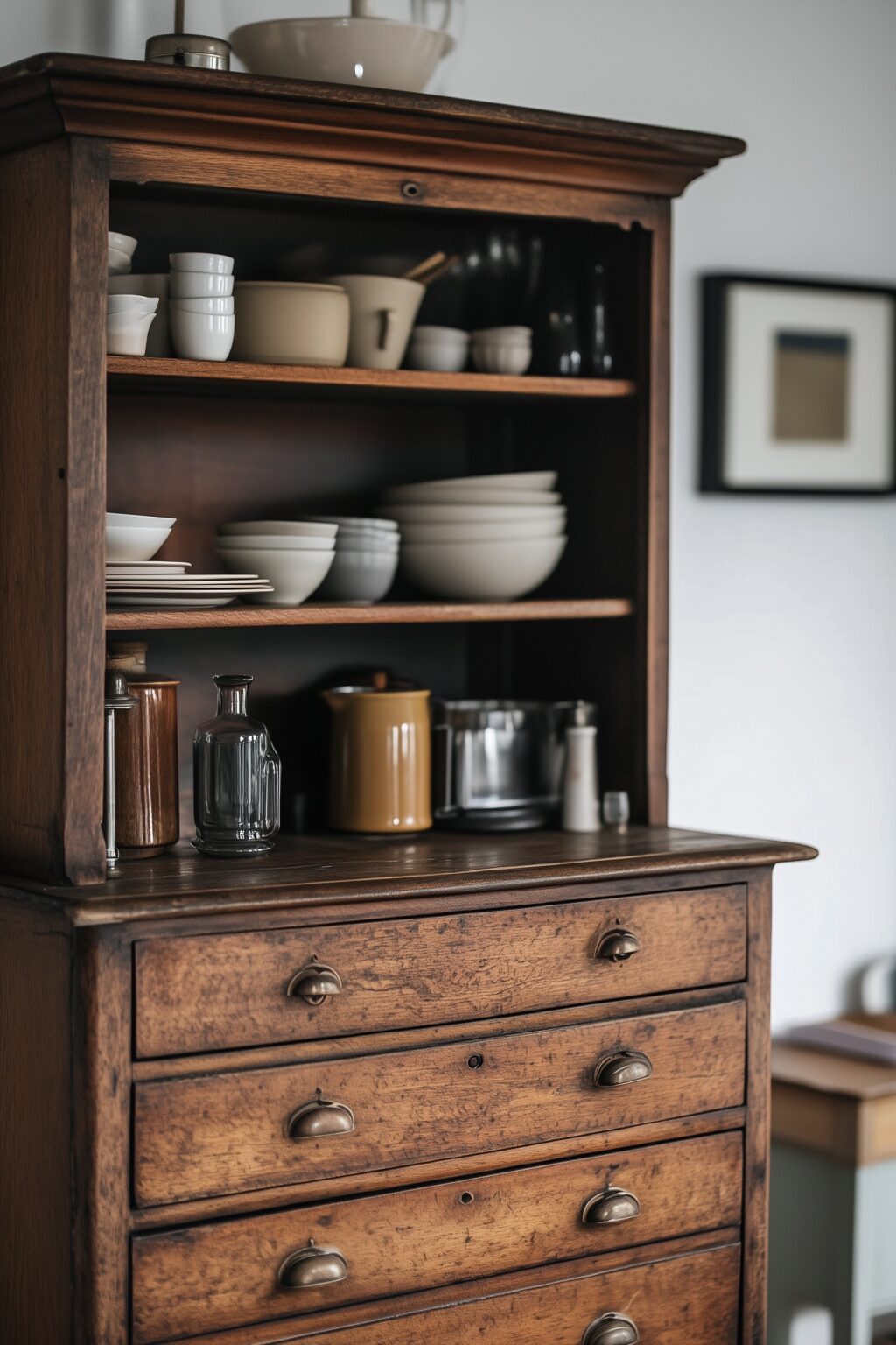 vaisselier bois massif vintage meuble campagne