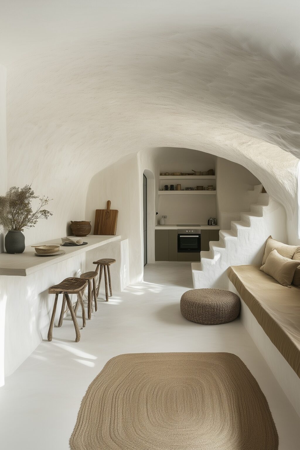 aménagement séjour en longueur maison chaux