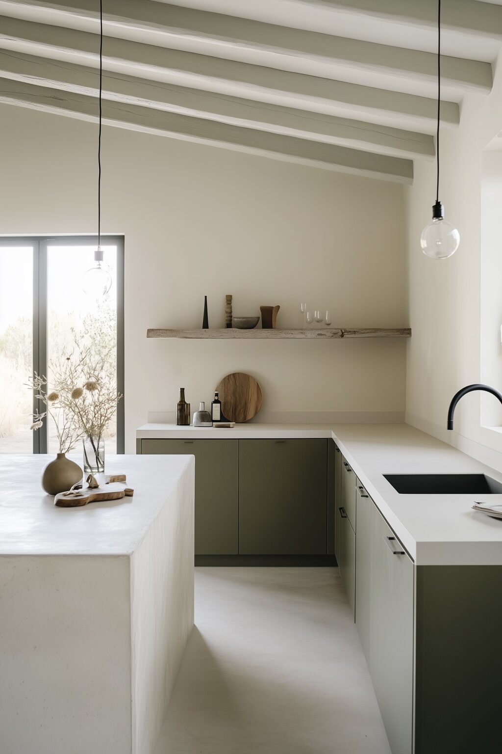 aménagement agencement déco cuisine L ilot central minimaliste