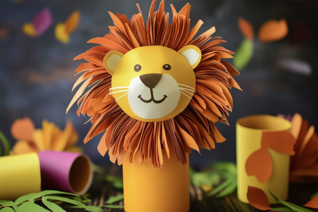 animaux rouleaux de papier toilette lion - blog déco diy