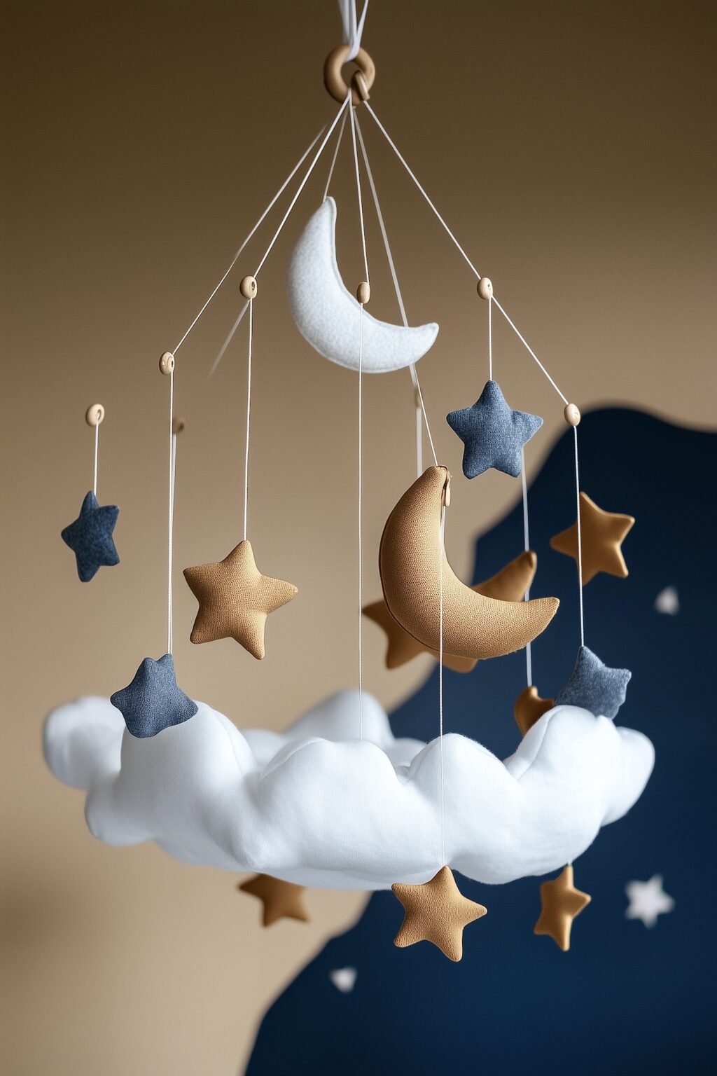 chambre bébé thème étoile mobile espace