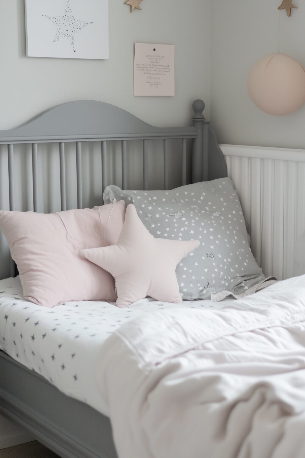 chambre enfant fille rose grise chic