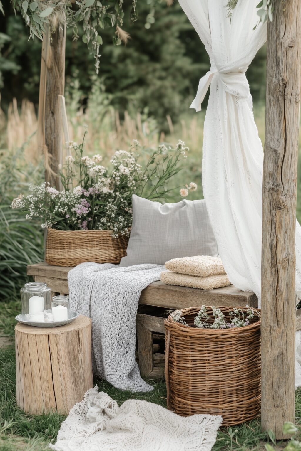 déco mariage bohème faire soi-même photobooth cagette