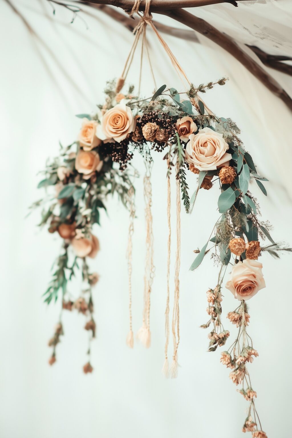 déco mariage bohème faire soi-même suspension florale