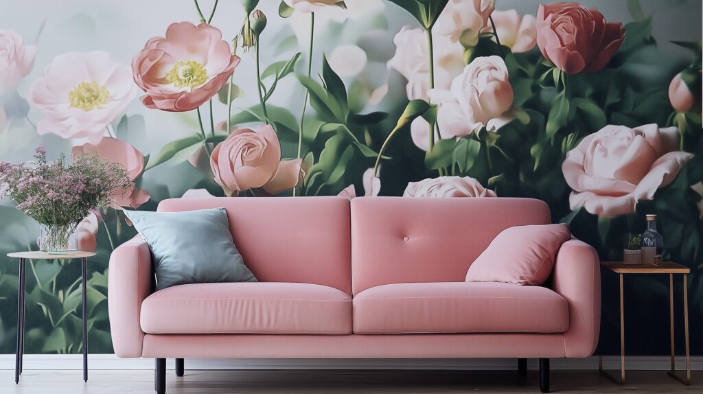 déco papier peint floral géant motif - blog décoration design